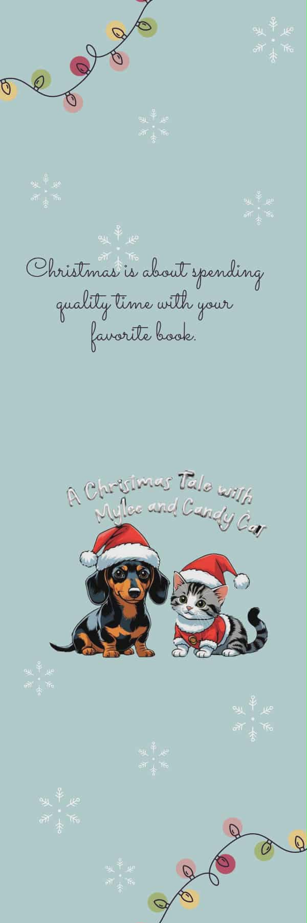 Miss Mylee and Candy Cat - Christmas Bookmark